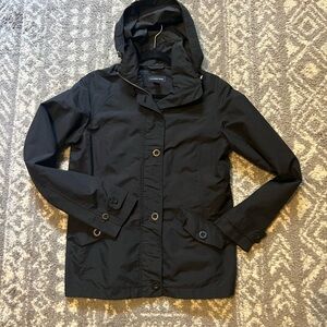 Lands End Women's Black Jacket with detachable hood size XS black (D-103)